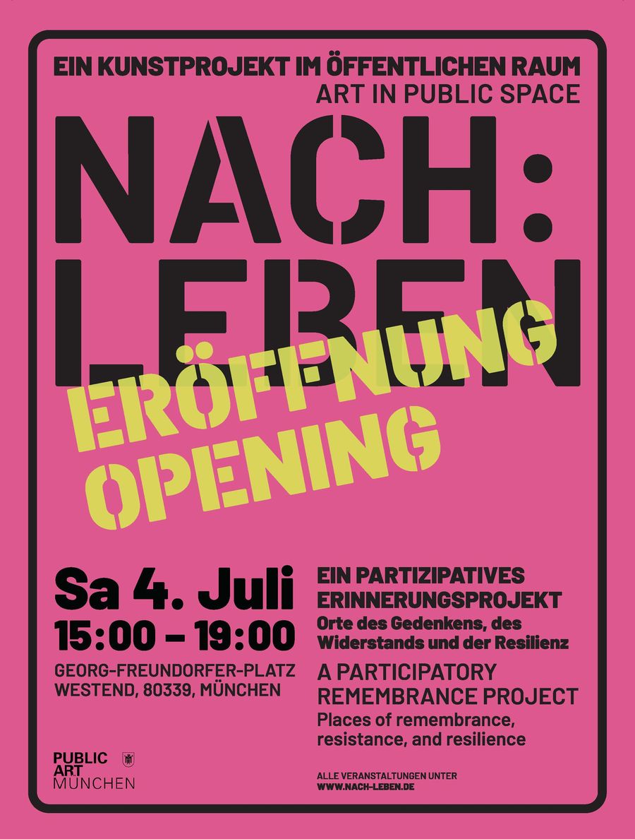 Einladungsplakat NACH:LEBEN, Eröffnung am 4. Juli